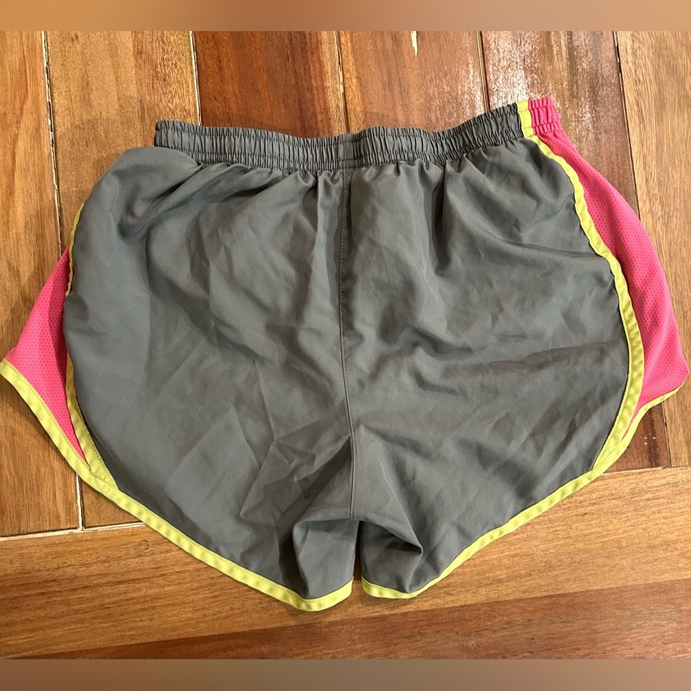 Nike Dri Fit Running Shorts youth Large. Gray pink and yellow. - Picture 4 of 6